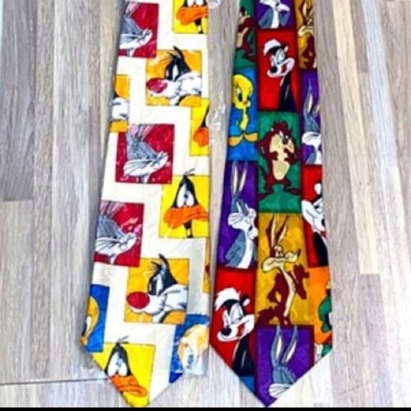 Looney tunes Mens neckties vintage Space Jam More design Bunbury handmade silk - Picture 4 of 8